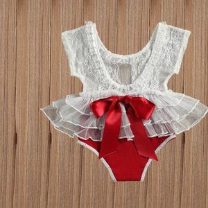 Newborn Lace Floral Spring Easter Girl Outfit Clothes Dress Photoshoot Romper